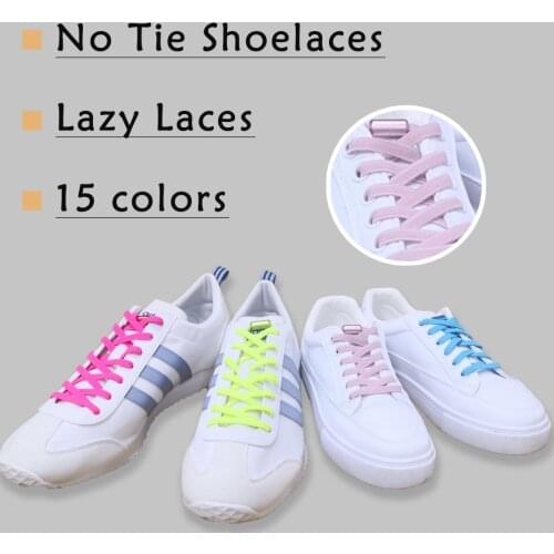 1 Pair No Tie Shoe laces Elastic Shoelaces Outdoor Leisure Sneakers Quick Safety Flat Shoelace Kids And Adult Unisex Lazy laces