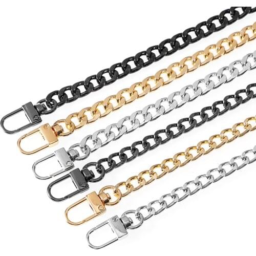 120cm Popular Metal Aluminum Chain Strap Ladies Bag Shoulder Strap Replaceable Shoulder Bags Accessories Chain Gold/Silver/Black