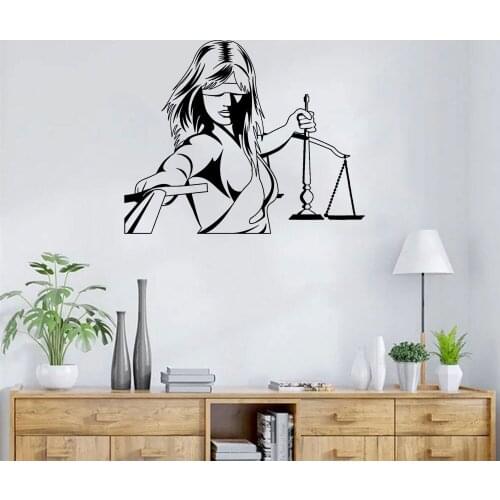 Law Office Wall Decal Lady Justice Themis Court Of Justice Wall Stickers Vinyl Court Decor Home Room Decoration Poster DW10006
