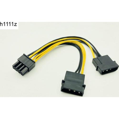 Durable Dual 4P to 8P Graphics Card Power Cable Dual 4Pin to 8Pin Video Card Power Supply D Port Graphics Card Cables for Mining
