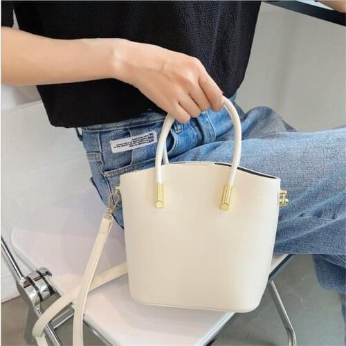 Simple Leisure Basket Portable Female Bag 2021 New Female Fashion Trendy Single-Shoulder Messenger Bucket Bag