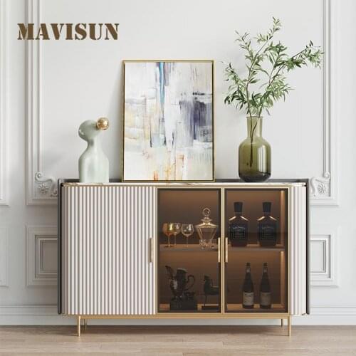 Rock Board Light Luxury Side Cabinet Household Post Modern Porch Cupboard Simple Nordic Living Room Floor Storage Cabinet