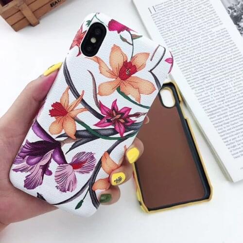 GG Luxury Custom Pattern Orchid Pink Flower Case For Apple iPhone 12 11 Pro XS Max Cover 7 8 Plus XR SE 2020 Phone Accessory Bag
