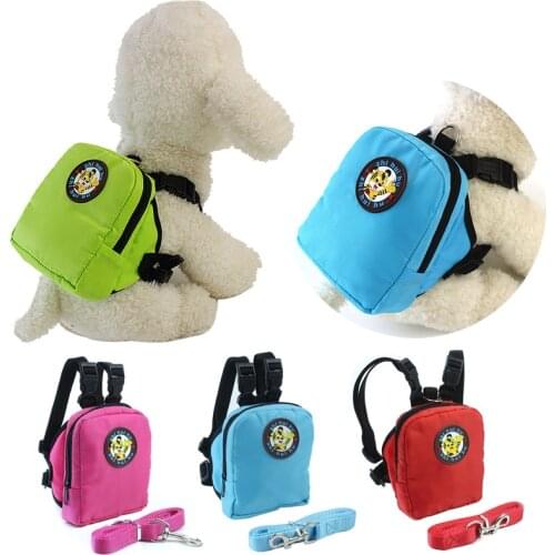 Dourable Pet Backpack for Small Medium Dogs Cats Portable Puppy Dog School Snack Bags with Traction Rope for Walking Outdoor