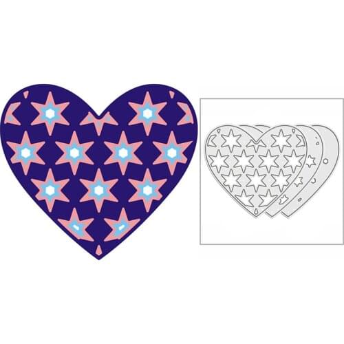 New 2021 Layered Hearts Full of Star Metal Cutting Dies for DIY Scrapbooking and Card Making Decorative Embossing Craft No Stamp