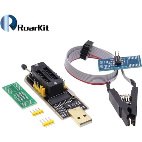 SOIC8 SOP8 Test Clip For EEPROM 93CXX / 25CXX / 24CXX Adapter + CH341A 24 25 Series Flash BIOS USB Programmer Module DIY Kit