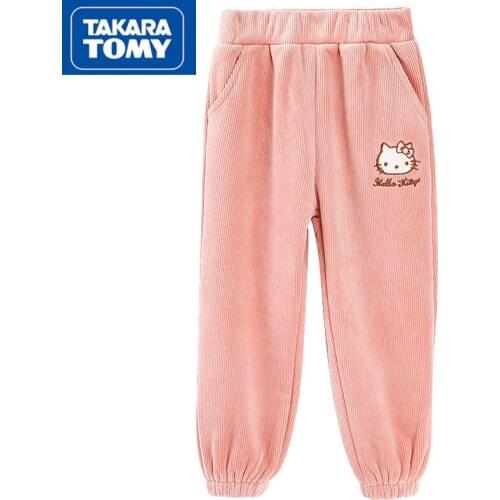TAKARA TOMY fashion cartoon Hello Kitty pants autumn and winter new 2021 casual plus velvet childrens leggings