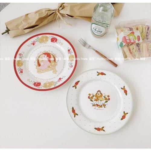Pattern bone china plate on Green Gable red meal plate, literature and art fresh ceramic plate breakfast snack plate
