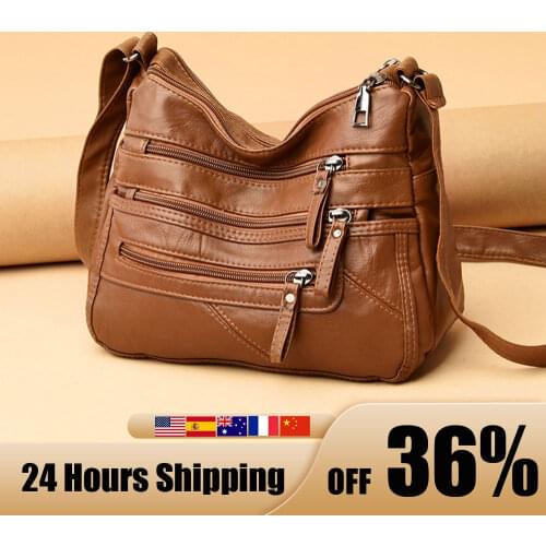 Leisure Shoulder Bag Casual Women Solid Shopping Street Messenger Bags Large Capacity Multi-zipper Dumpling Handbag