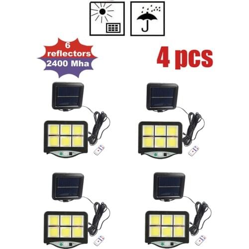 4pcs seperable Solar Light Street LED Smart PIR Motion Sensor Remote Control Waterproof solar Lamp Wall Decor Outdoor Lights ind