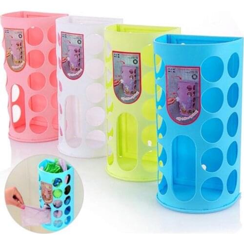 Storage Boxes Household Shopping Plastic Carrier Bag Storage Holder Bags Dispenser Rack Plastic Organizer Kitchen Accessorie