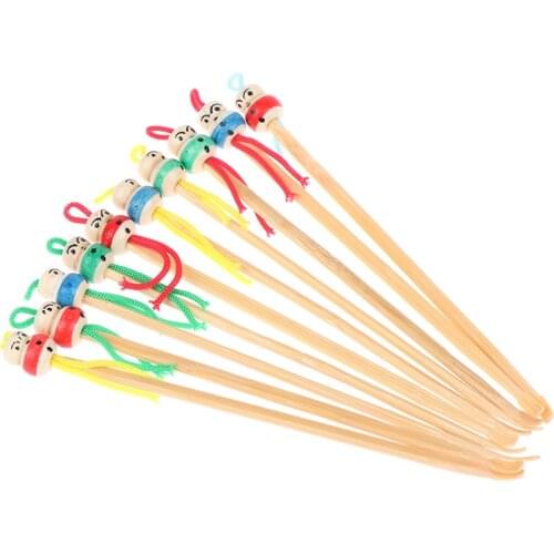 10pcs/lot Cartoons Cute Mini Doll Ear Picks Wood Bamboo Ear Picks Wax Remover Cleaner Ear Care Tool Random Color Hot Selling