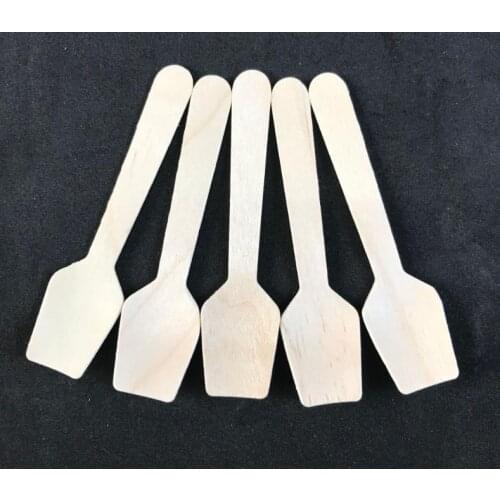 10000pcs Wooden Ice Cream Spoons Eco-Friendly Disposable Scoop 9.5CM Flat Edge Spoon Flatware cutlery birch wood dessert SN1914