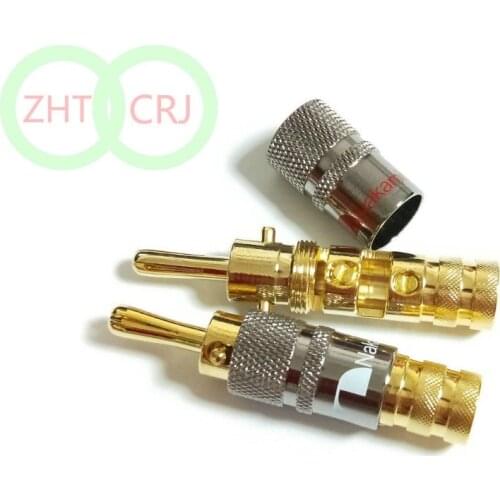 20pcs 24k Audio 4mm Banana Speaker Plug Screw Lock for 9mm Cable adapter