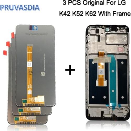 3 Piece/lot For LG K42 K52 K62 LCD Display Touch Screen Digitizer Assembly Replacement Accessory For LG K420 K525 K520 LCD
