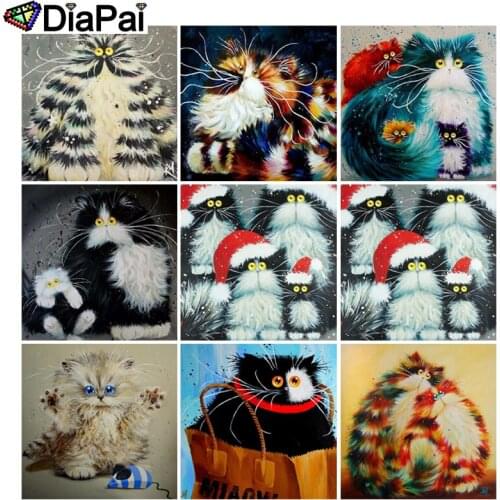 DIAPAI 5D DIY Diamond Painting Full Square/Round Drill "Cartoon animal cat" 3D Embroidery Cross Stitch 5D Decor Gift