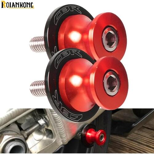 For HONDA CBR 400 cbr600 CBR900RR CBR250R CBR1000RR CBR600RR 6 8mm Aluminum Motorcycle Stand Swingarm Spools Slider Stand Screw