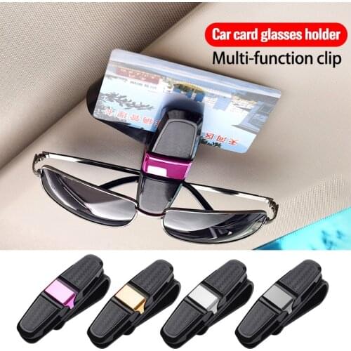 Car Glasses Case Auto Sun Visor Glasses Holder Sunglasses Clip Card Ticket Holder Pen Case Clip Box Universal Accessories