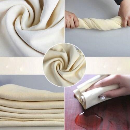 Cleaning Towel Natural Chamois Suede Leather Car Cleaning Washing Absorbent Cloth Towel