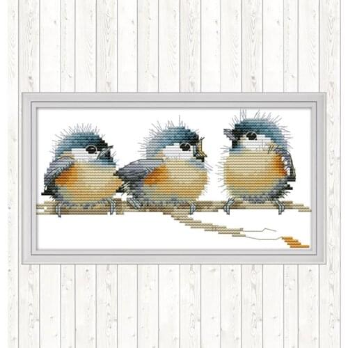 Three Birds Chinese Cross Stitch Kits DIY Handmade Needlework 14ct 11ct Printed Canvas DMC Thread Embroidery Counted Home Decor