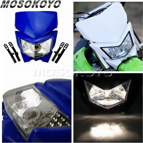 12V 35W Dual Sport Motocross Headlight Kit For Kawasaki Honda Yamaha WRF250 400 426 450 YZ TTR WR XT YZF WR WRF DT MX Enduro