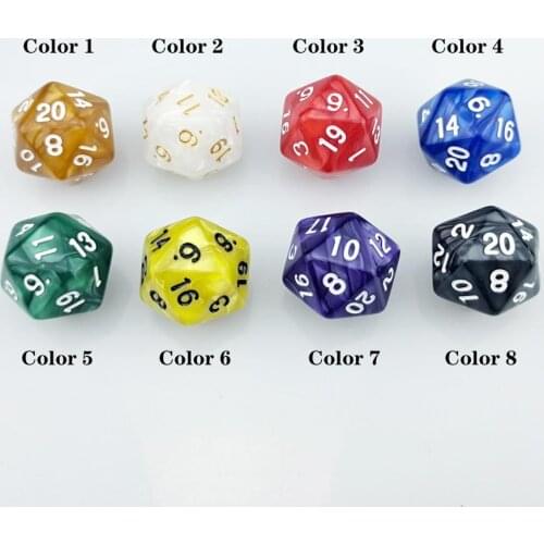 Rollooo Dice Pearl Dice Rich Colors D20 Dice for RPG D&D Games