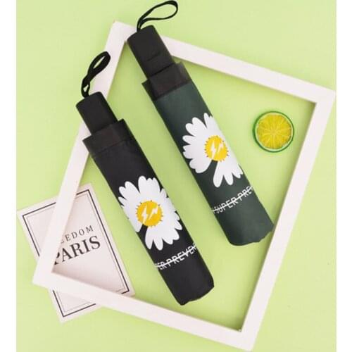 LISM 2020 INS Little daisies flowers Umbrella For Women Folding Princess Umbrellas Floral Waterproof Anti-UV Umbrella YS200042