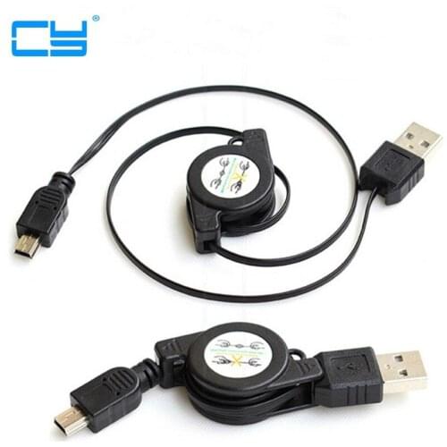 60 cm Mini USB Retratil e Cabo de Sincronizacao de Dados de Carregamento Portatil