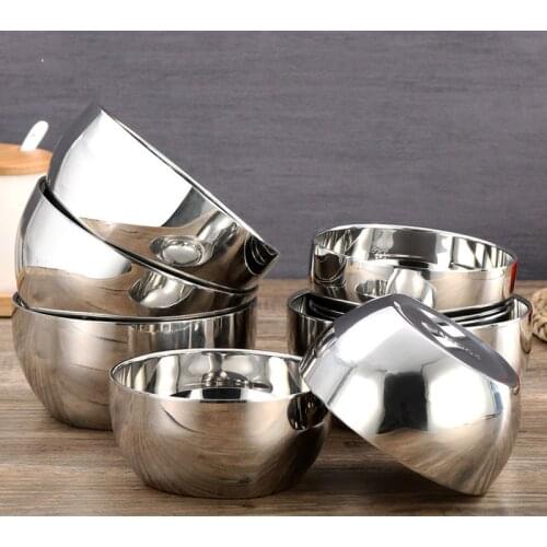 Multifunctional Stainless Steel Bowls Hot Insulation Rice Bowl Kids Students Anti-broken Dinner Bowls