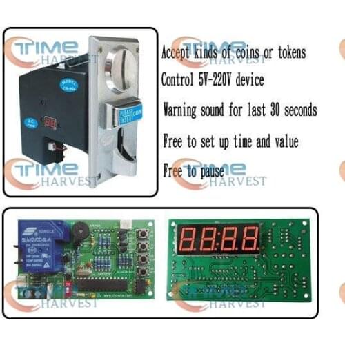 Coin operated timer control device with coin selector & timer board for cafe kiosk/washing machine/water machine/game machine