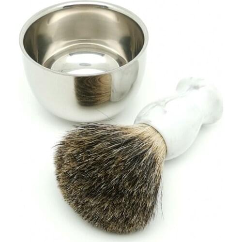 TEYO Pure Badger Hair Shaving Brush and Shaving Bowl Set Perfect for Man Shave Soap Double Edge Razor