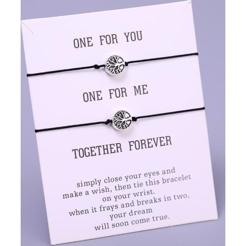 A SET) Love Tree Heart Best Friend Friends Adjustable Bracelets Lover Women Girl Couple Jewelry Christmas Gift Drop Shipping