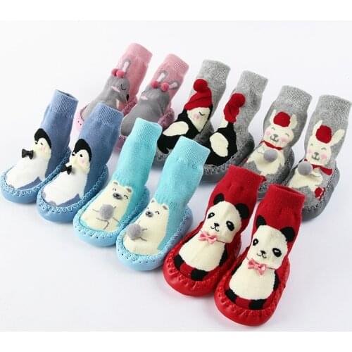 Toddler Indoor Sock Shoes Newborn Baby Socks Winter Thick Terry Cotton Baby Girl Sock with Rubber Soles Infant Animal Funny Sock