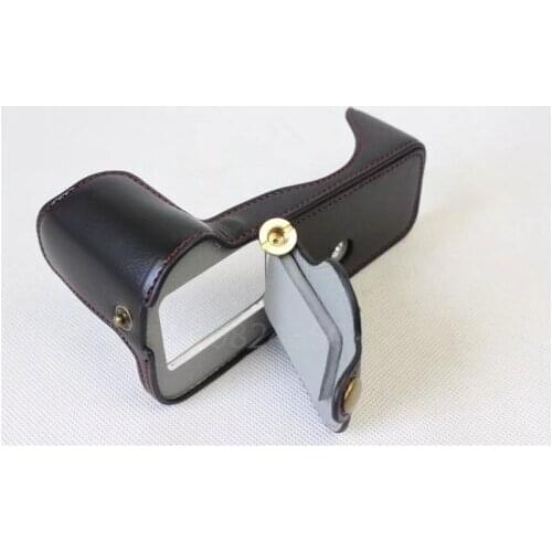 2017 new Leather Camera case bag for panasonic GH5 DSLR Camera Leather Half Body Camera Strap Camera Video Bag