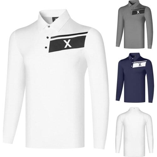 Autumn New Golf Clothing Mens Short-Sleeved Breathable Sports and Leisure Long-Sleeved T-Shirt Polo Shirt Quick-Drying Jersey