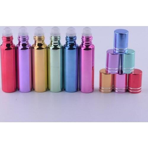 Wholesale 300pcs/lot 10 ml glass roll on bottle for perfumes essential oils roll-on bottle roller glass vials