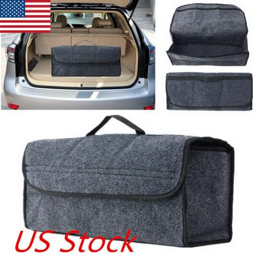 Car Trunk Organizer Storage Box Bag Foldable Soft Felt Auto Car Boot Organizer Travel Tools Stowing Tidying Container Box