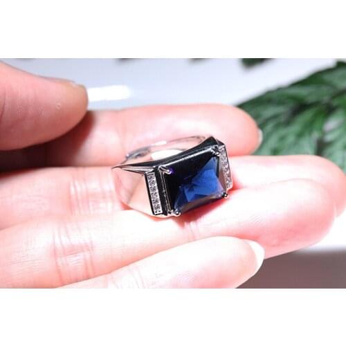 Real 925 sterling silver inlaid zircon men live silver ring