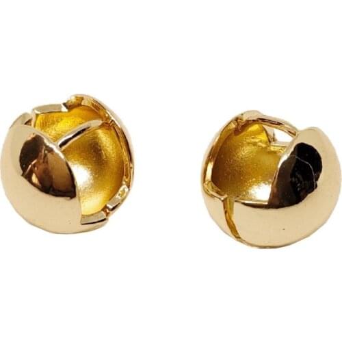Minimalism Gold Silver Plating Ball Stud Earrings Simple Round Ball Huggie Hoop Earrings For Women Fashion Jewelry E56A