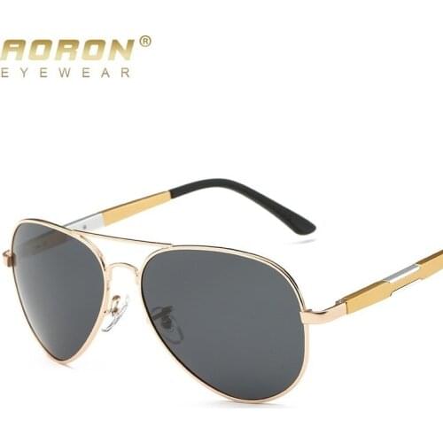 AORON Men Brand Driving Polarized Sunglasses 2018 HD Sun Glasses Aluminum Magnesium Alloy oculos de sol male