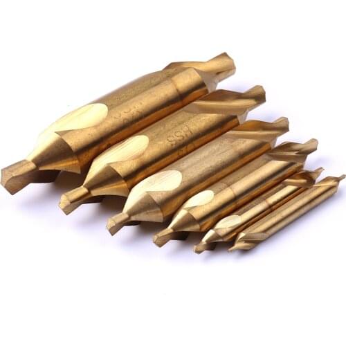Top Quality 6Pcs Type A Center Drill Bit Tool Set 1mm 2mm 3mm 4mm 5mm 6mm HSS Titanium Drill Bit