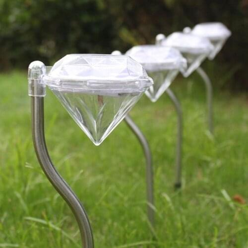 5 PCS Outdoor Solar Energy Diamond LED Lamp Creative Ground Insert Lamps Multitype Optional Waterproof Night Lights Garden Yard