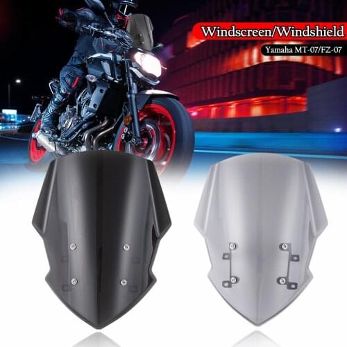 For Yamaha MT07 MT 07 MT-07 FZ07 FZ-07 2018 2019 2020 Motorcycle Windscreen Windshield Wind Deflector With Bracket Double Bubble
