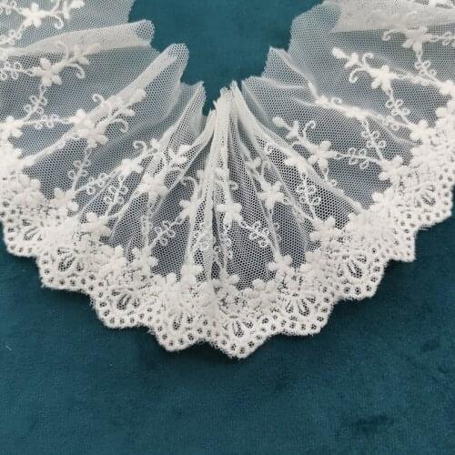 2meters High Quality Lace Trim Delicate Floral Laces Mesh Tulle Ribbon Venise Fabric For Costumes Doll Accessories