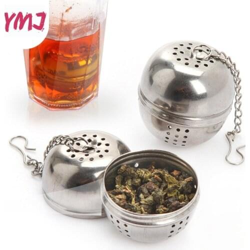 1Pcs Stainless Steel Ball Tea Infuser Mesh Filter Strainer w/hook Loose Tea Leaf Spice Ball with Rope Chain Home Kitchen Tools