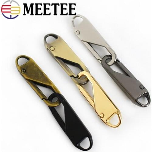 10pcs 3# 5# 8# Metal Zipper Pullers for Luggage Suitcase Bags Zipper Head Zip Pulls Tab Instant Fixer Repair DIY Tailor Tools