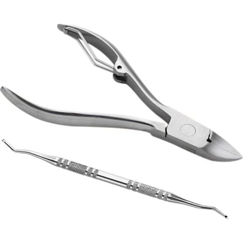 2Pcs/Set Toenail Corrector Ingrown Foot Care Tool Toe Nail Correction Nippers Clipper Cutters Dead Skin Dirt Remover + Paronychi