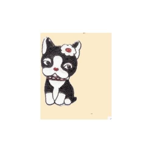 2pc/lot French Bulldog sticker 3d embroidery patch accessories appliques patch applique for shirt bag shoes