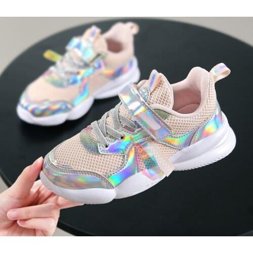 2020 Autumn Rainbow Kids sports Shoes For Girls Sneakers Students Breathable Mesh Children Shoes Girls Sneakers Light Shoes Boys