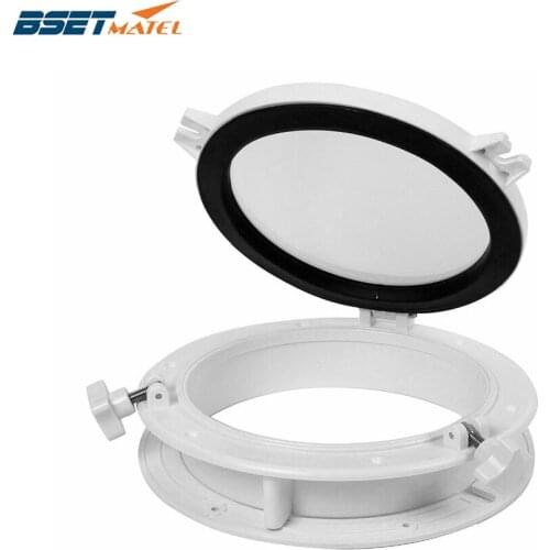 215mm Marine Boat Yacht RV Porthole ABS Plastic White Round Hatches Port Lights Replacement Windows Port Hole Opening Portlight